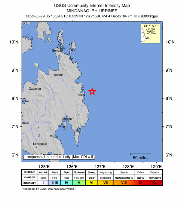 Did You Feel It? map: shaking reported by the public