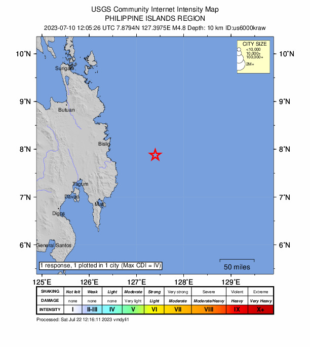 Did You Feel It? map: shaking reported by the public