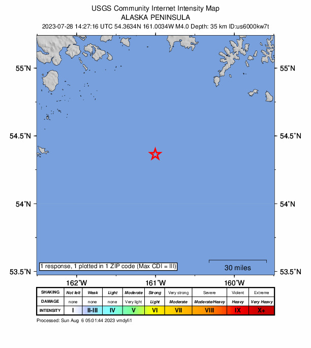 Did You Feel It? map: shaking reported by the public