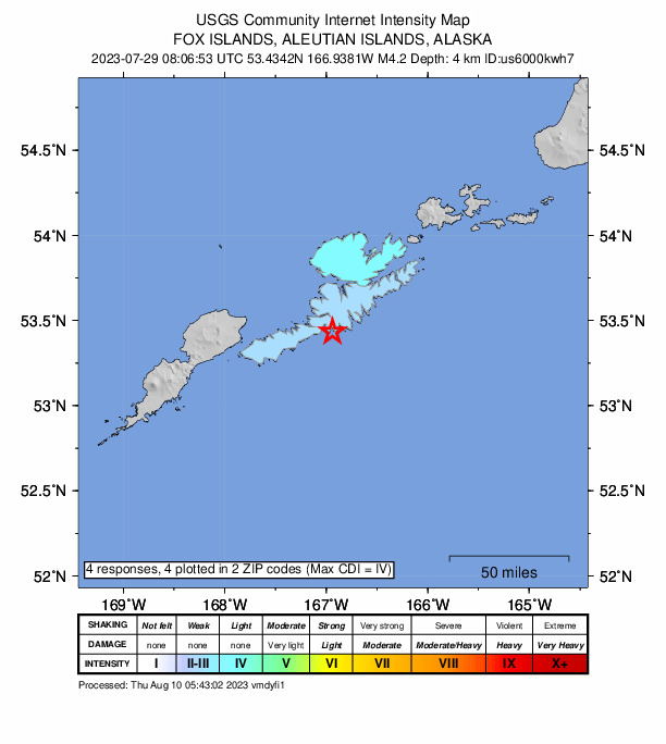 Did You Feel It? map: shaking reported by the public
