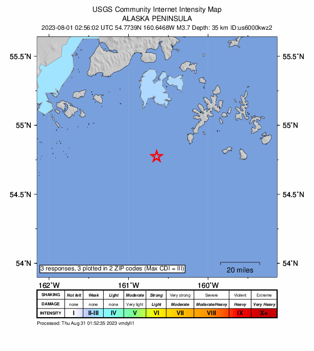Did You Feel It? map: shaking reported by the public