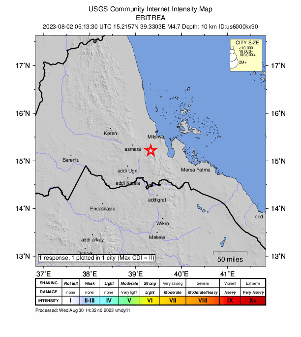 Did You Feel It? map: shaking reported by the public