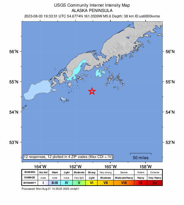 Did You Feel It? map: shaking reported by the public