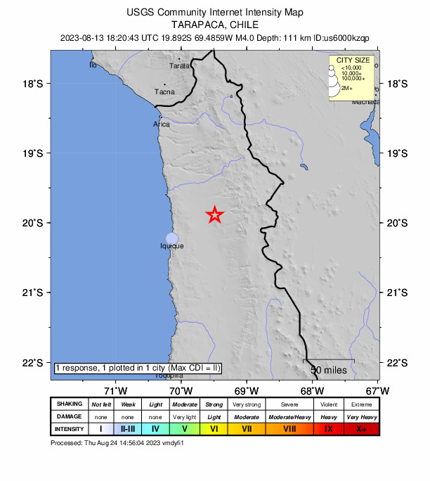 Did You Feel It? map: shaking reported by the public
