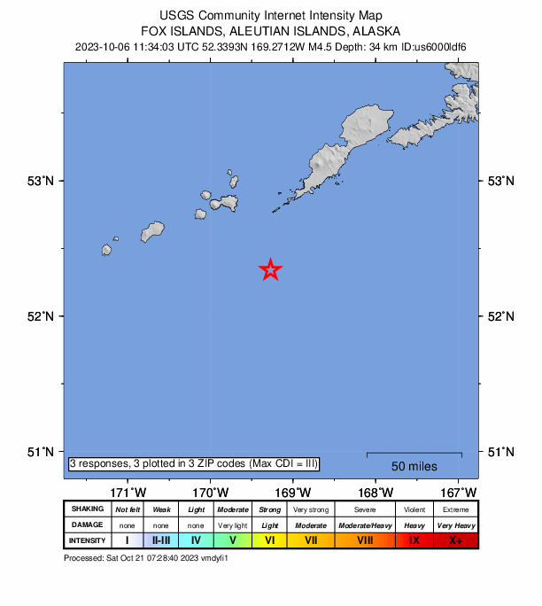 Did You Feel It? map: shaking reported by the public