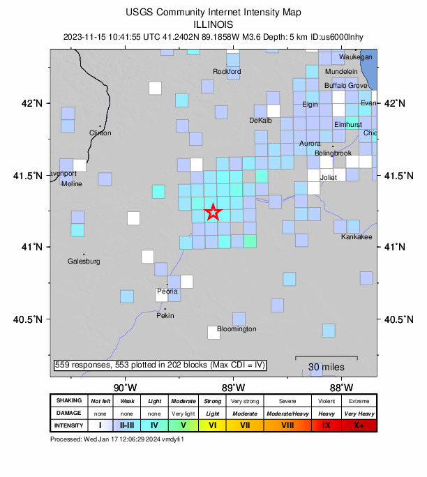 DYFI intensity map