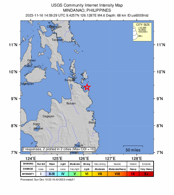 Did You Feel It? map: shaking reported by the public