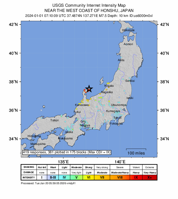 M 7.5 - 2024 Noto Peninsula, Japan Earthquake