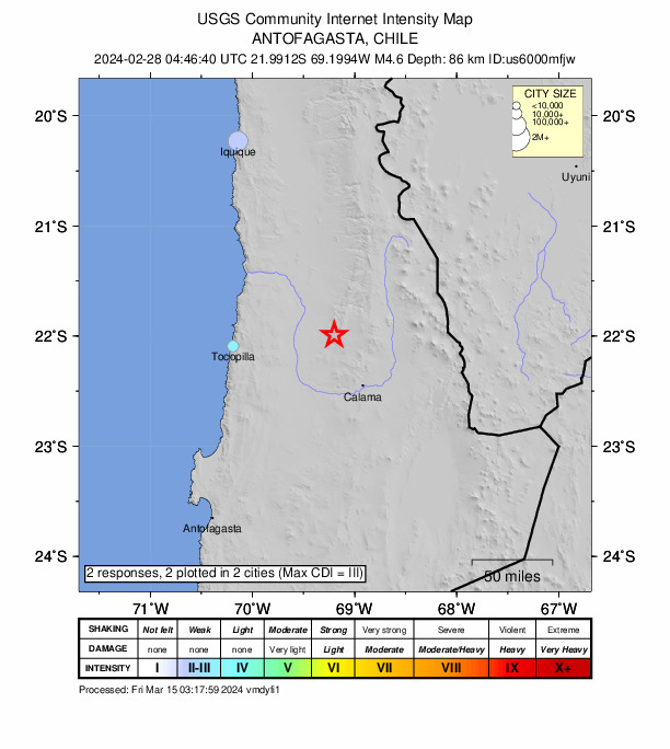 Did You Feel It? map: shaking reported by the public