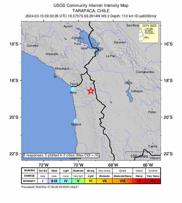 Did You Feel It? map: shaking reported by the public