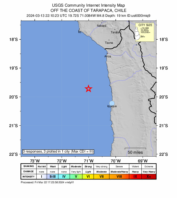 Did You Feel It? map: shaking reported by the public