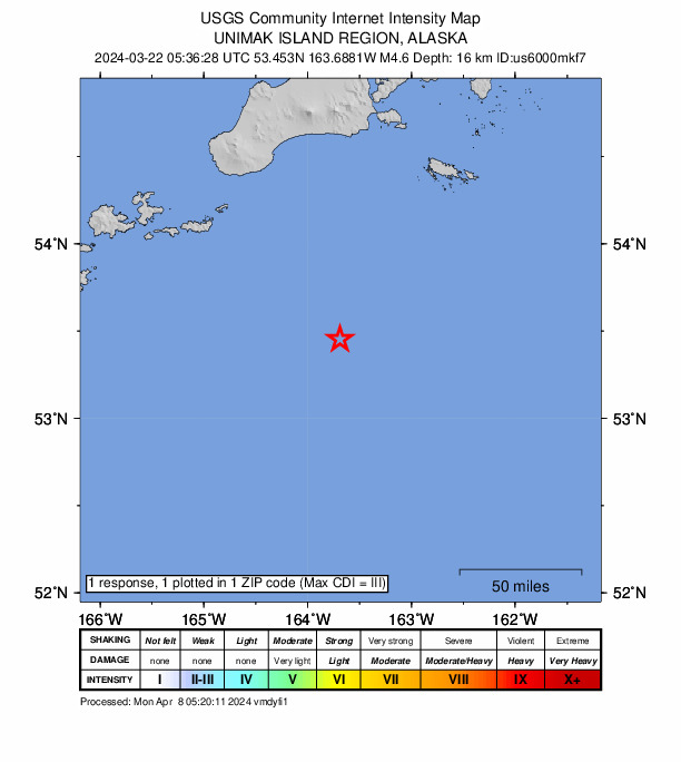 Did You Feel It? map: shaking reported by the public