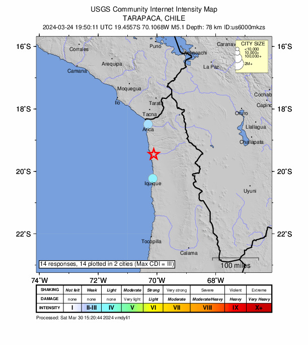 Did You Feel It? map: shaking reported by the public
