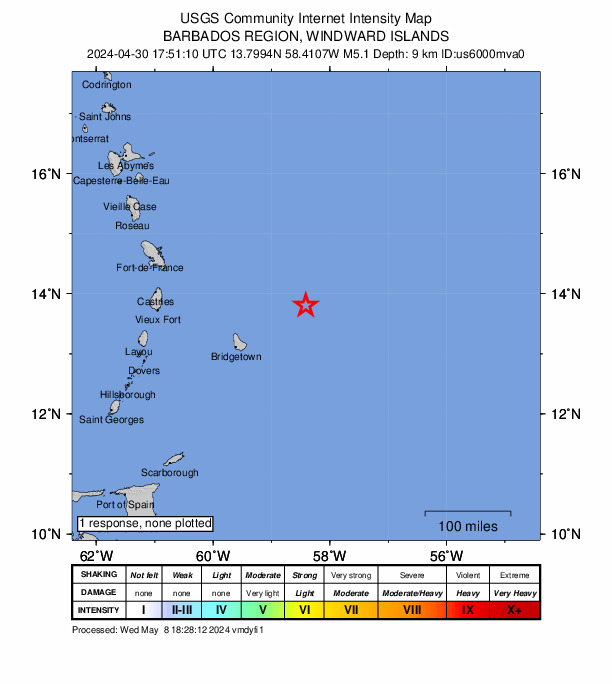 Did You Feel It? map: shaking reported by the public