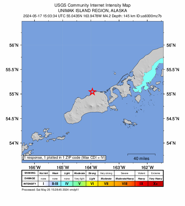 Did You Feel It? map: shaking reported by the public