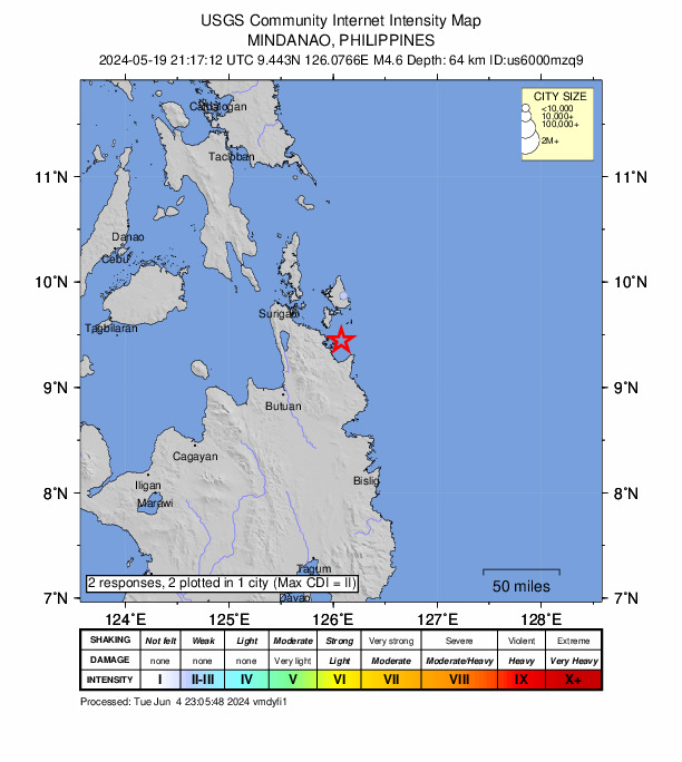 Did You Feel It? map: shaking reported by the public