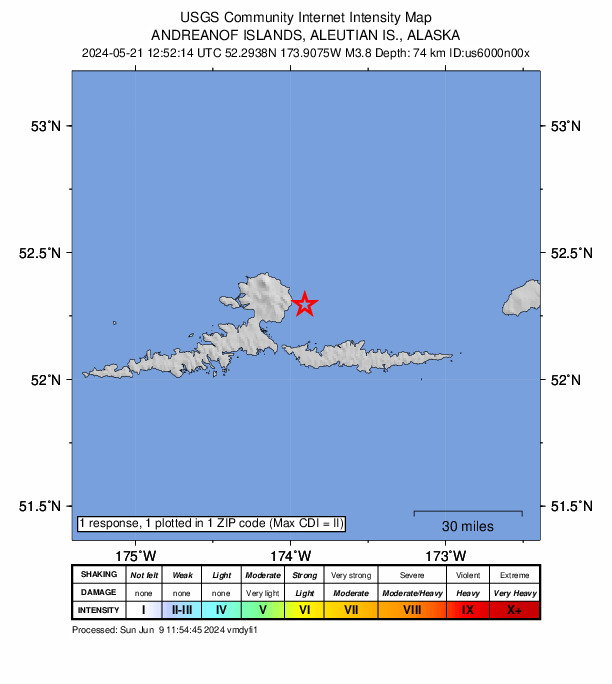 Did You Feel It? map: shaking reported by the public