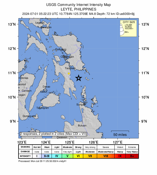 Did You Feel It? map: shaking reported by the public