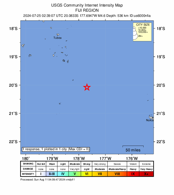 Did You Feel It? map: shaking reported by the public