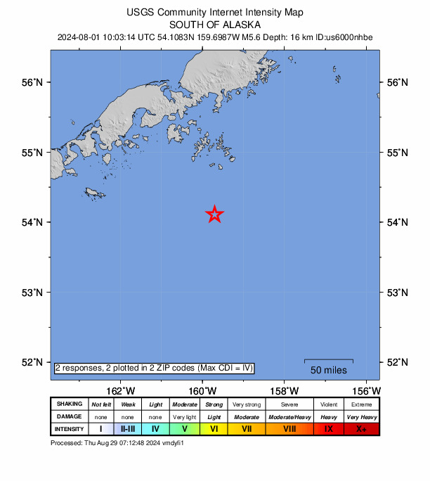 Did You Feel It? map: shaking reported by the public