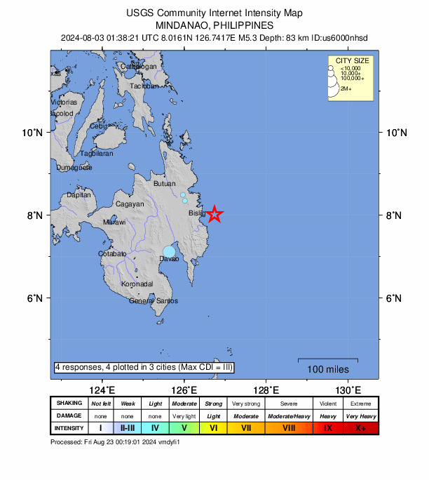 Did You Feel It? map: shaking reported by the public
