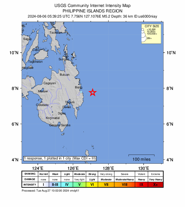 Did You Feel It? map: shaking reported by the public