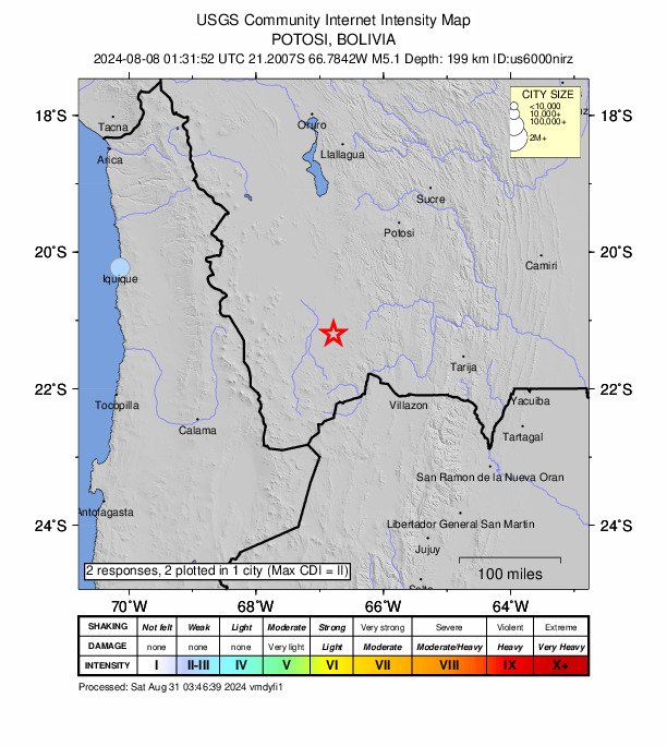Did You Feel It? map: shaking reported by the public
