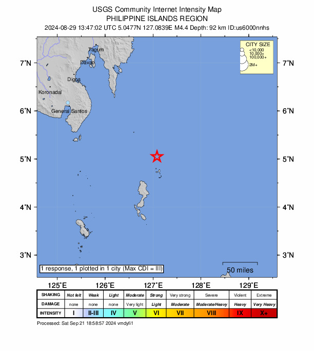 Did You Feel It? map: shaking reported by the public