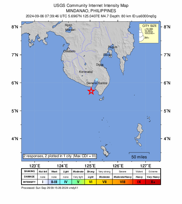 Did You Feel It? map: shaking reported by the public