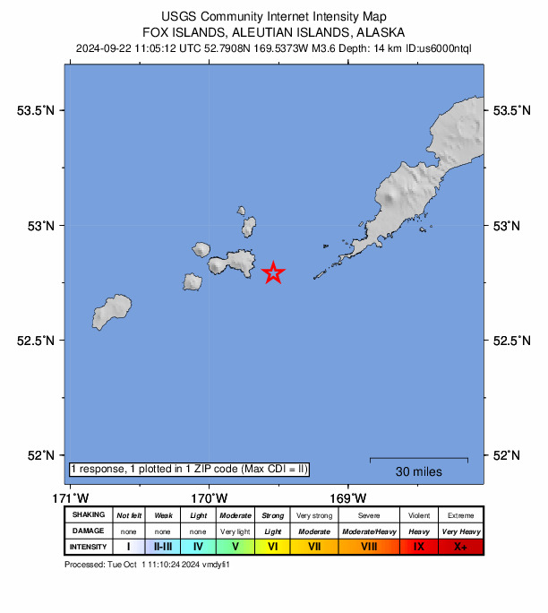 Did You Feel It? map: shaking reported by the public