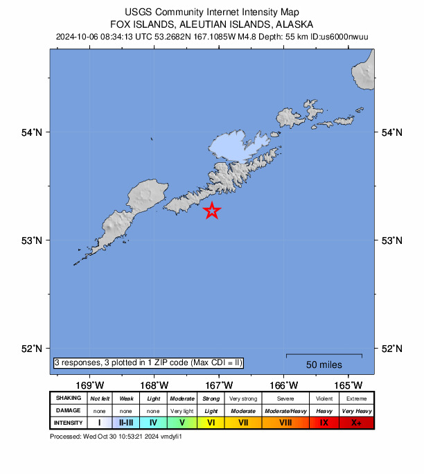Did You Feel It? map: shaking reported by the public