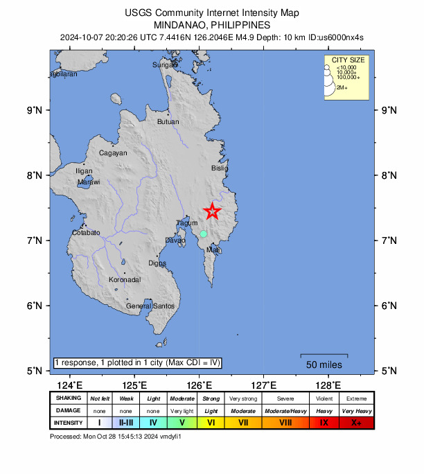 Did You Feel It? map: shaking reported by the public