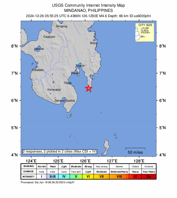 Did You Feel It? map: shaking reported by the public