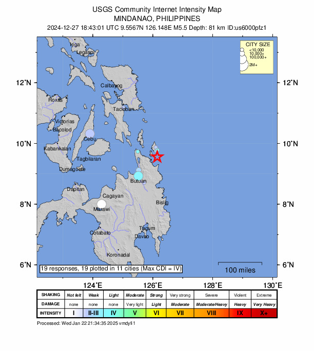 Did You Feel It? map: shaking reported by the public