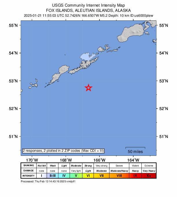 Did You Feel It? map: shaking reported by the public