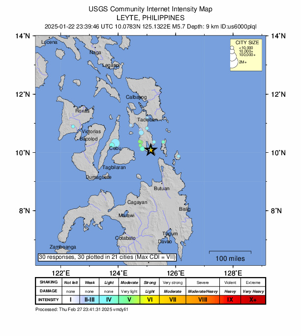 Did You Feel It? map: shaking reported by the public