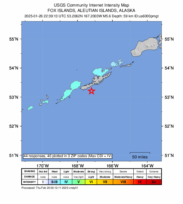 Did You Feel It? map: shaking reported by the public