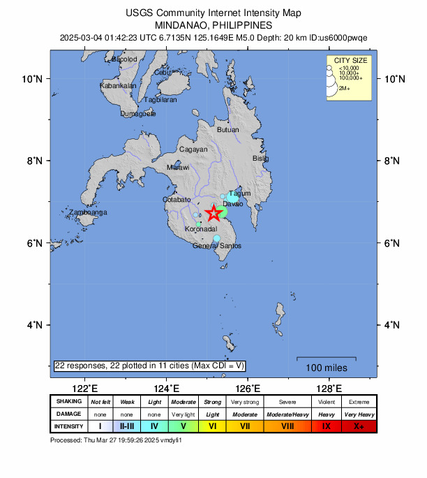 Did You Feel It? map: shaking reported by the public