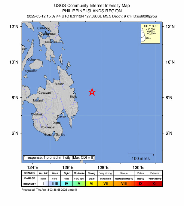 Did You Feel It? map: shaking reported by the public
