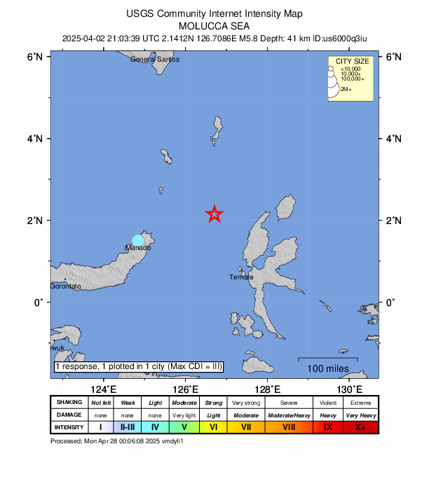 Did You Feel It? map: shaking reported by the public