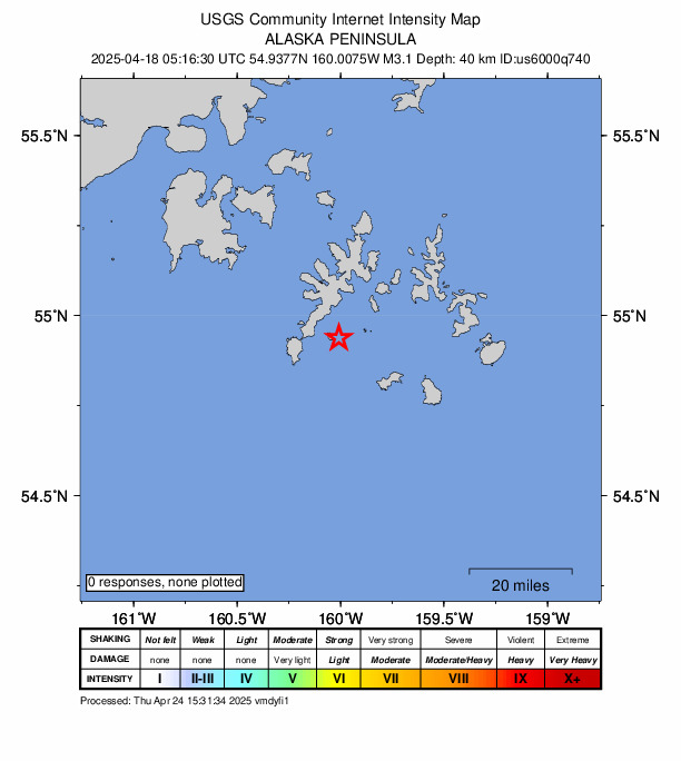 Did You Feel It? map: shaking reported by the public