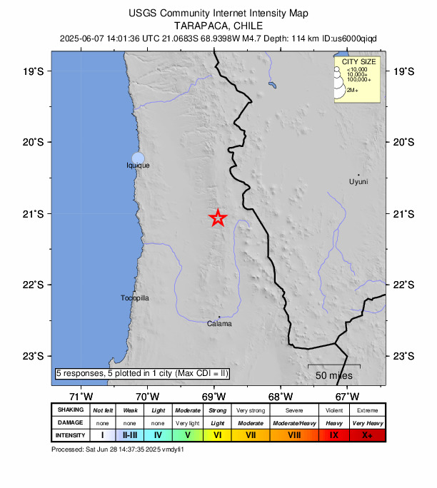Did You Feel It? map: shaking reported by the public