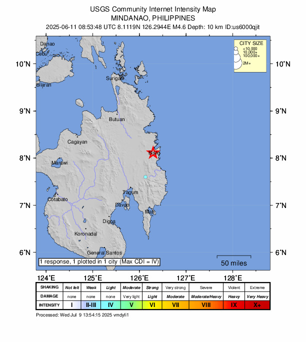 Did You Feel It? map: shaking reported by the public