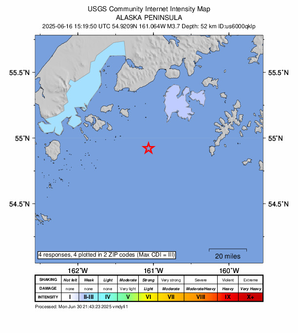Did You Feel It? map: shaking reported by the public
