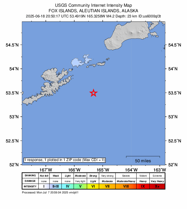 Did You Feel It? map: shaking reported by the public