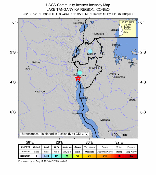 Did You Feel It? map: shaking reported by the public