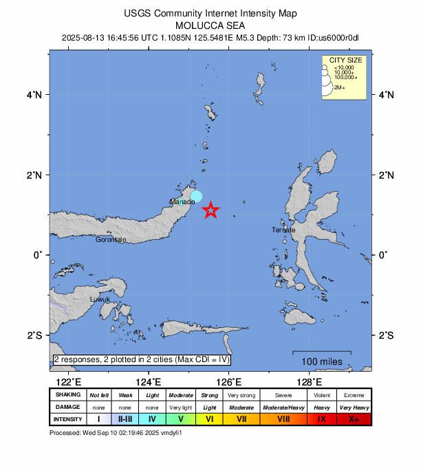 Did You Feel It? map: shaking reported by the public