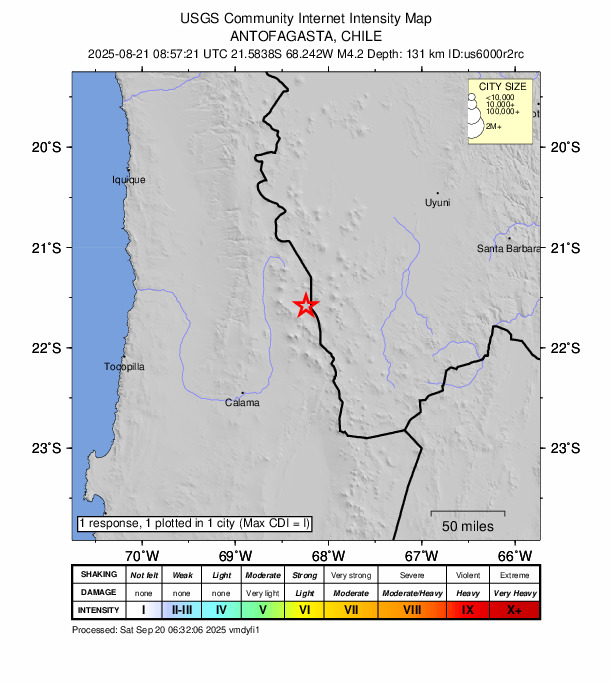 Did You Feel It? map: shaking reported by the public