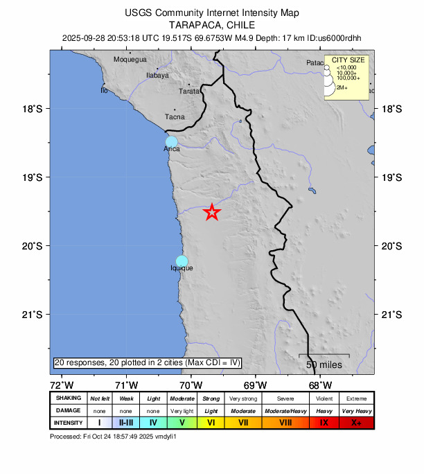 Did You Feel It? map: shaking reported by the public