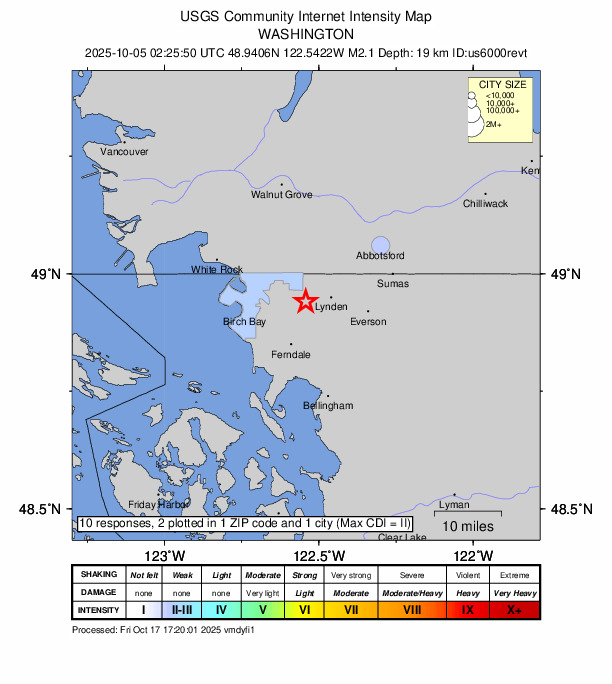 Did You Feel It? map: shaking reported by the public